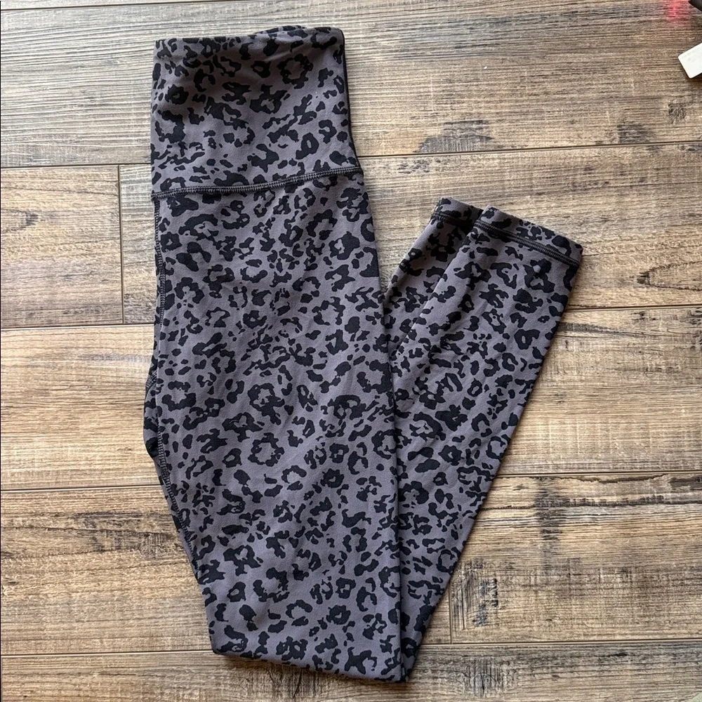 Athleta Dark Gray Leopard Elation Ultra High Rise Leggings - Picture 2 of 7